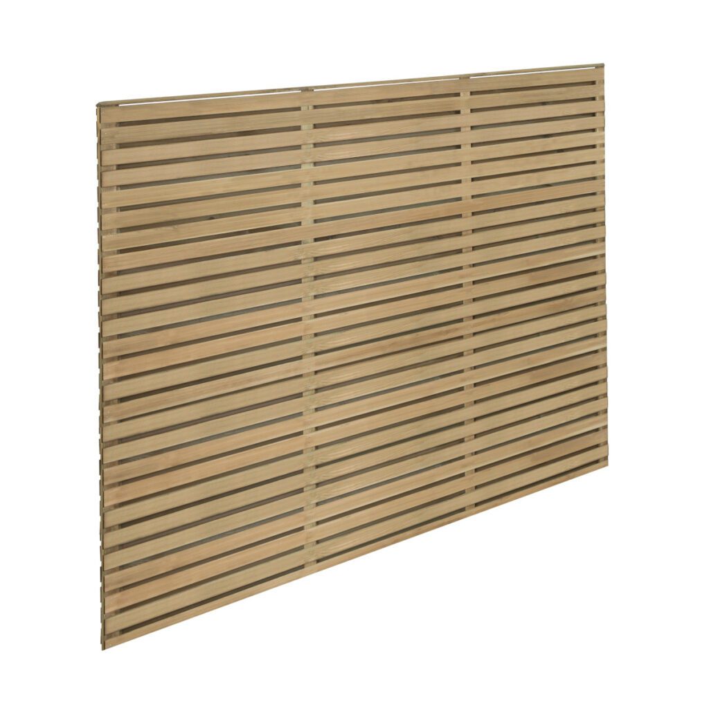 Forest Garden 1.8m x 1.5m Pressure Treated Contemporary Double Slatted Fence Panel  – Pack of 4 5013053173039 2